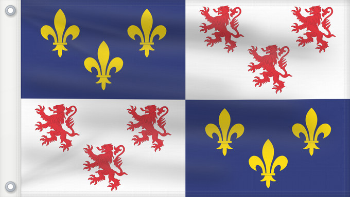 Drapeau, avec deux œillets métalliques et guindant renforcé : Picardie	Region Picardie in France	Région Picardie en France	Picardo	Picard