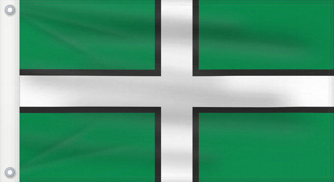 Bandera, con dos ojales metálicos y lado del asta reforzado: Devon Hrabstwa Devon Banniel Sant Petroc