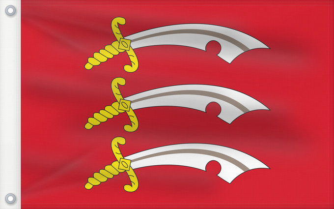 Bandera, con dos ojales metálicos y lado del asta reforzado: Essex