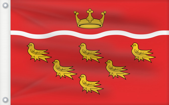 Flag, with two metal eyelets and reinforced hoist: East Sussex