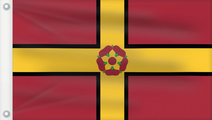 Flag, with two metal eyelets and reinforced hoist: Northamptonshire	Historic county of Northamptonshire