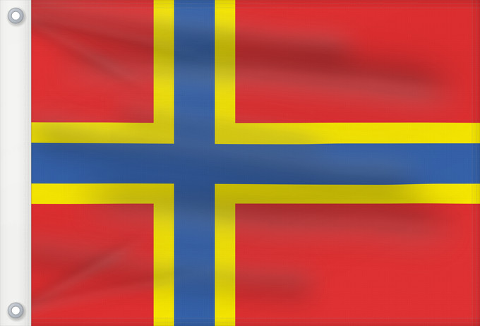 Flag, with two metal eyelets and reinforced hoist: 2007 Flag of Orkney	Orkney	2007 Flag of Orkney My own vector of the official flag of the Isles of Orkney