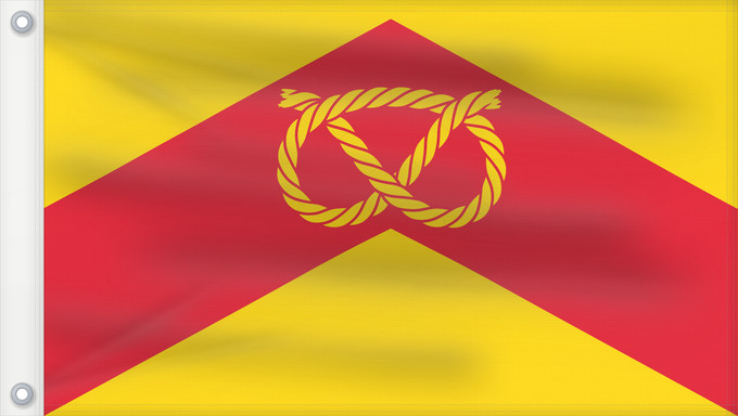 Bandera, con dos ojales metálicos y lado del asta reforzado: Staffordshire	Le Staffordshire	The county flag of Staffordshire