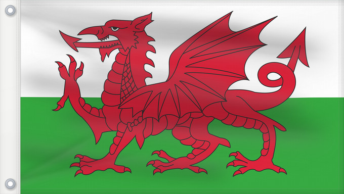 Flag, with two metal eyelets and reinforced hoist: Wales 2	Wales	Pays de Galles	Gales	Wale	Galles	Walii	Wīelisc Fana	علم ويلز	Banniel Kembre	Cymru	Galesko bandera	Walesin	Breataine Bige	Brattag Vretin	Walesa	Kembra	Valliae	Знаме на Велс	Couleu de Galles	Флаг Уэльса	Прапор Уельсу