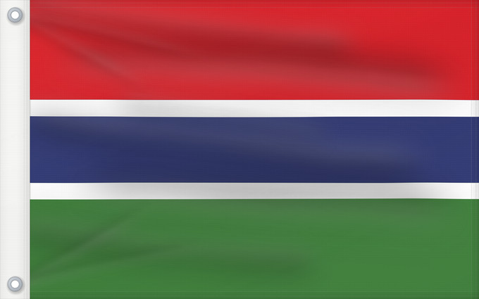 Flag, with two metal eyelets and reinforced hoist: Gambia	Gambie	Gambias	Σημαία της Γκάμπια	Gambio	Gambian	Gambije