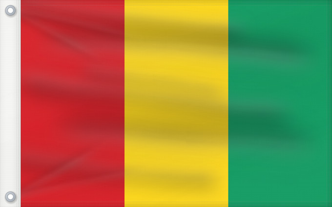 Flag, with two metal eyelets and reinforced hoist: Guinea	Guinée