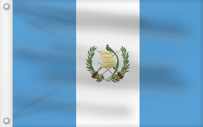 Drapeau, avec deux œillets métalliques et guindant renforcé : Guatemala Guatemala, official since 1871 Guatemala, officiel depuis 1871 Guatemala, official desde 1871 Watimala wiphala Guatemala, oficial des de 1871 Guatemalas Guatemalo Guatemalako bandera Gwatemala In pāmitl Cuauhtēmallān Watimala unancha Флаг Гватем