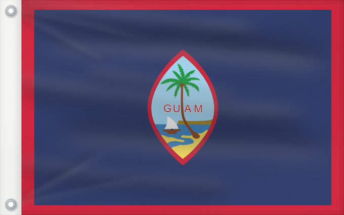 Drapeau, avec deux œillets métalliques et guindant renforcé : Guam	Guam, courtesy an e-mail from the author of xrmap	Banderan Guåhån	Teritoriilor Guam