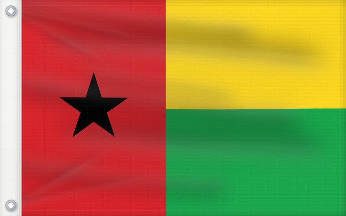 Drapeau, avec deux œillets métalliques et guindant renforcé : Guinea-Bissau Guinée-Bissau Guinea-Bissaus Guiné-Bissau Gvineo Bisaŭa پرچم گینه بیسائو Флаг Гвинеи-Бисау Gvineje Bissau