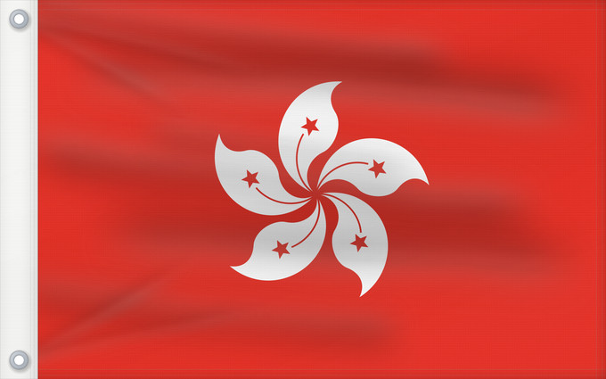 Flag, with two metal eyelets and reinforced hoist: Hong Kong Hongkong ཞང་ཀང་། དར་ཆ། Honkongo 香港嗰旗 香港旗 / Hiông-kóng khì 香港の旗 Şäñğañ 香港의 旗 / 향항의 기 / 홍콩의 기 香港特別行政區之旗 Флаг Гонконга ธงประจำเขตบริหารพิเศษฮ่องกง Hong Kong un شياڭگاڭ دۆلەت بايرىقى Прапор Гонконгу 區旗香港 / Khu kỳ Hương Cảng Hồng Kông 香港區旗 香港特別行