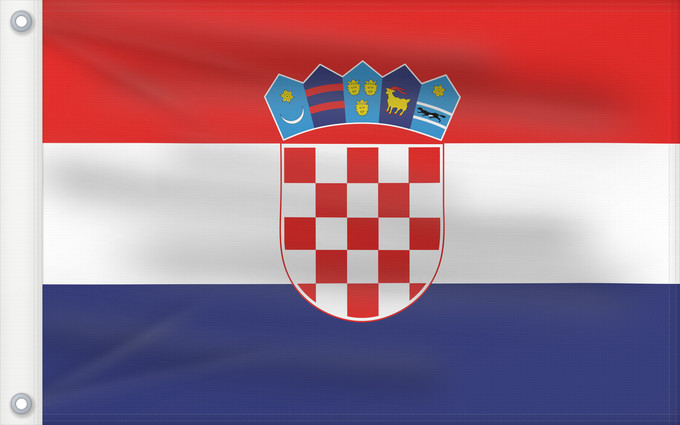 Bandera, con dos ojales metálicos y lado del asta reforzado: Croatia It is easy to put a border around this flag image Croatie Croacia Kroatien Croazia Kroatië Croácia Chorwacji Kroasië علم كرواتيا Xorvatiya Vo Kroàzien Sciag Charvatyji / Сцяг Харватыі Ściag Charvatyji / Сьцяг Харватыі Знаме на Хърватия ক্রোয়েশিয়