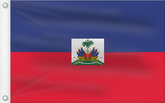Drapeau, avec deux œillets métalliques et guindant renforcé : Haiti  civil	Haiti	Haïti	Haití