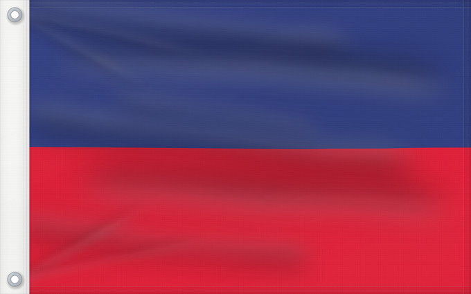 Bandera, con dos ojales metálicos y lado del asta reforzado: Haiti  civil	Civil flag of Haiti	Haïti	Haití	Haiti