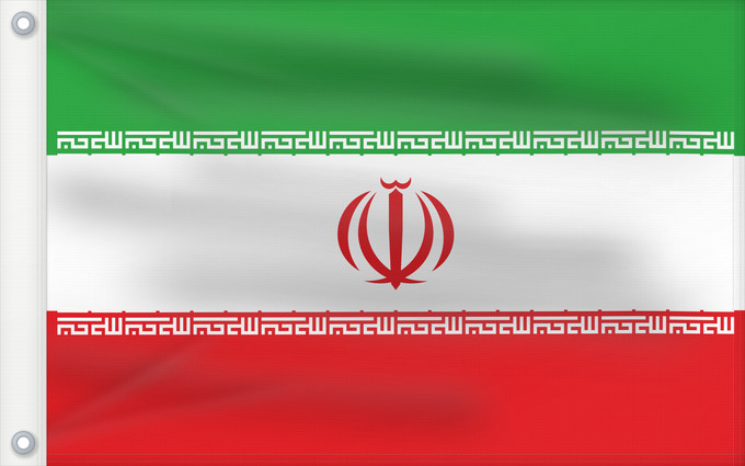 Flag, with two metal eyelets and reinforced hoist: Iran Irán