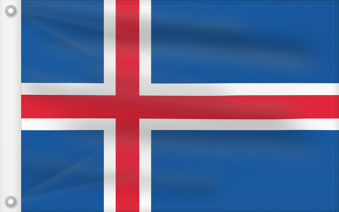 Drapeau, avec deux œillets métalliques et guindant renforcé : Iceland	L Islande	Islandia	Island	Islanda	IJsland	Islandii	Сцяг Ісландыі	আইসল্যান্ডের পতাকা	Banniel Island	Gwlad yr Iâ	Islands	Islando	Islandi lipp	Íslands	Izland	Íslenski fáninn	Islandiae	Islands flagg	Det islandske flagget	Þjóðfáni Íslands	Флаг Исландии