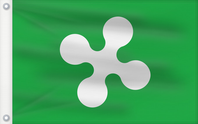 Drapeau, avec deux œillets métalliques et guindant renforcé : Lombardy Italian region Lombardy Lombardie Lombardía Lombardei Regione italiana Lombardia