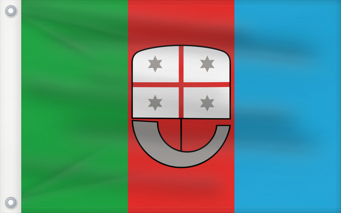 Drapeau, avec deux œillets métalliques et guindant renforcé : Liguria Italian region Liguria ligure Ligurien Regione italiana Liguria
