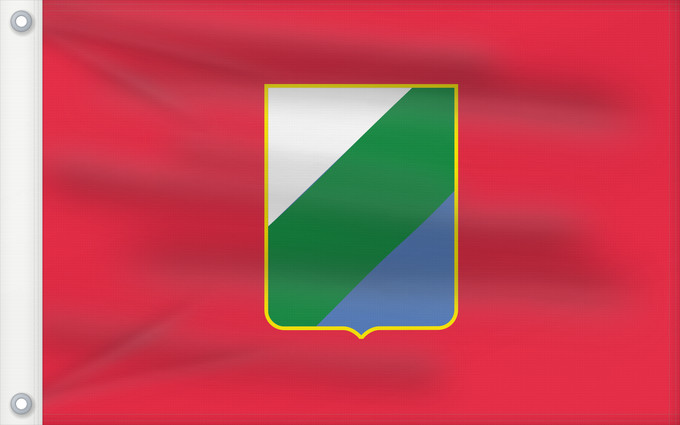 Bandera, con dos ojales metálicos y lado del asta reforzado: Abruzzo