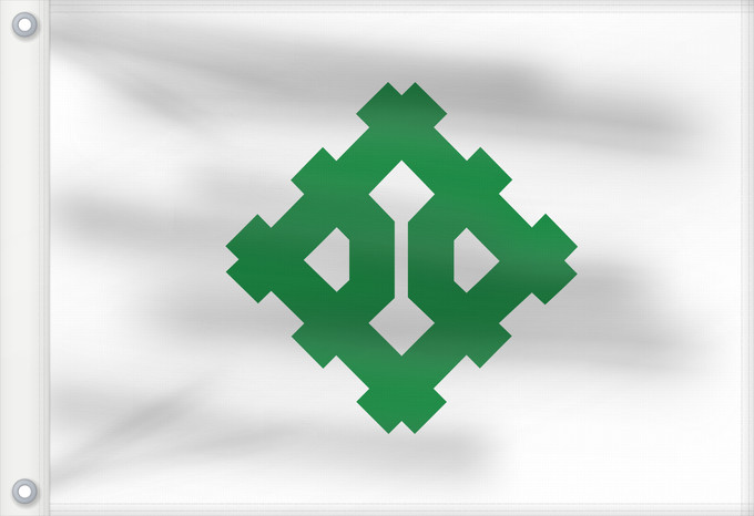 Bandera, con dos ojales metálicos y lado del asta reforzado: Hukui [Fukui]