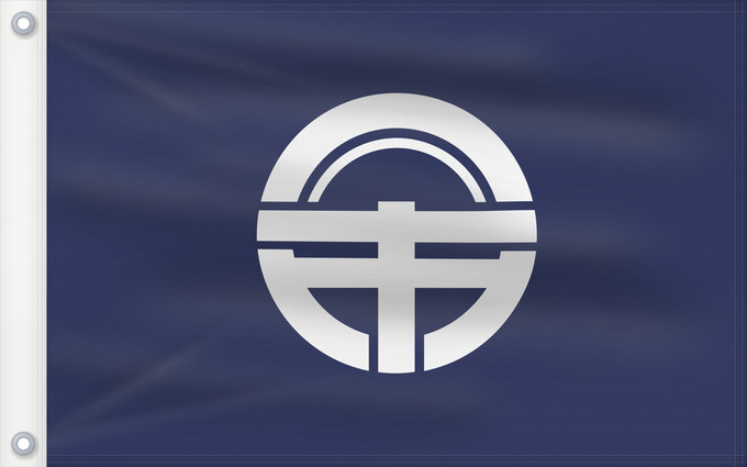 Bandera, con dos ojales metálicos y lado del asta reforzado: Tokusima [Tokushima]
