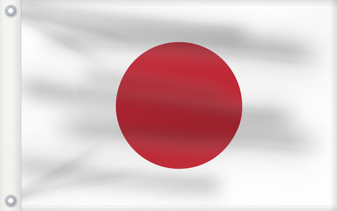 Bandera, con dos ojales metálicos y lado del asta reforzado: Japan	Japon	Japón	Giappone