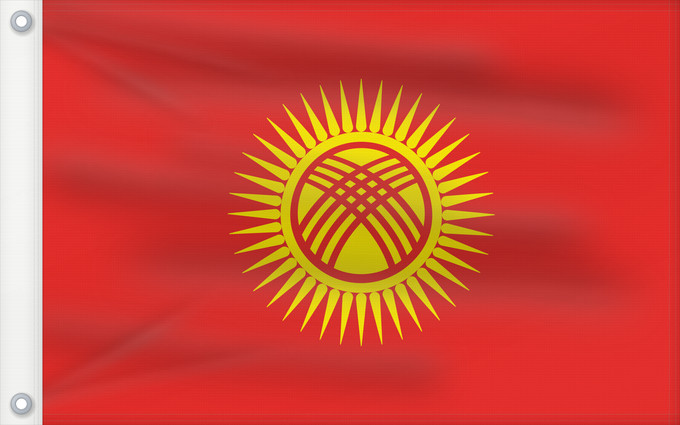 Flag, with two metal eyelets and reinforced hoist: Kyrgyzstan Kirghizistan Kirguistán Kirgisistan Kirgizië علم جمهورية قرغيزستان Qırğız Respublikasının Дзяржаўны сцяг Кыргыстану Kyrgyzstánu Kirgizio Ղրղզստանի դրոշը ყირგიზეთის დროშა Қырғыз Республикасының мемлекеттік байрағы Кыргыз Республикасынын мамлекет
