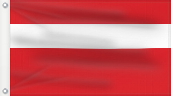 Drapeau, avec deux œillets métalliques et guindant renforcé : Vaduz Lying form of the flag of Balzers