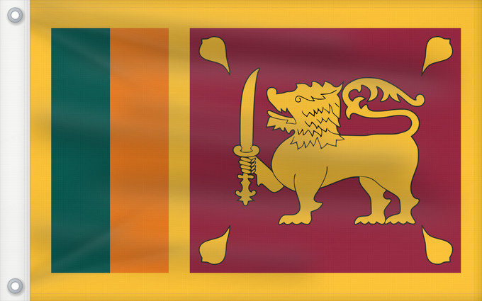 Bandera, con dos ojales metálicos y lado del asta reforzado: Sri Lanka Sri Lankas Sri Lanki শ্রীলঙ্কার জাতীয় পতাকা Sri-Lanko Флаг Шри-Ланки श्रीलङ्का ध्वज ශ්රී ලංකාවේ ජාතික කොඩිය இலங்கையின் தேசியக்கொடி Stän Sri-Lankäna