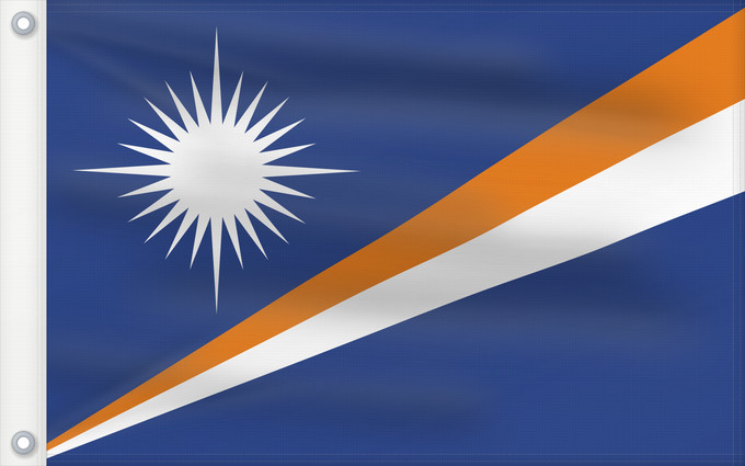 Flag, with two metal eyelets and reinforced hoist: Marshall Islands	Marshall	Islas Marshall	Marshallinseln	Isole Marshall	Marshalleilanden	Marshallovih otokov
