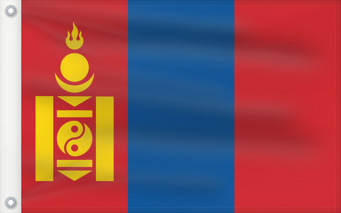 Flag, with two metal eyelets and reinforced hoist: Mongolia	Mongolie	Mongolei	علم منغوليا	མོང་གོལ། དར་ཆ།	​Mūng-gū guók-gì	Mongoolia lipp	​Mùng-kú-koet khì	Моңғолия байрағы	몽골의 국기	Моңголстан туусу	Знаме на Монголија	.mw-parser-output	Флаг Монголии	Парчами Муғулистон	Монголия байдаги	Монголия байрагы	Моңғул