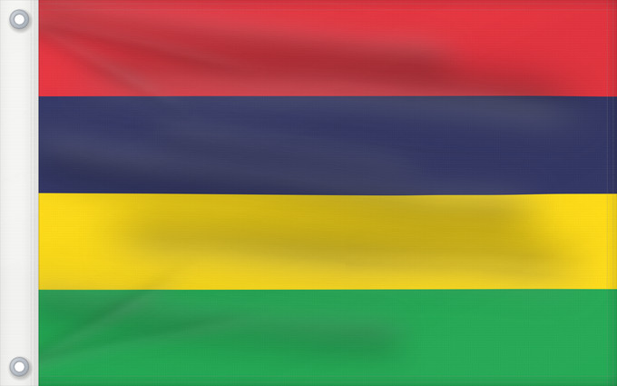 Bandera, con dos ojales metálicos y lado del asta reforzado: Mauritius	Maurice	Mauricio	মরিশাসের জাতীয় পতাকা।	Прапор Маврикію