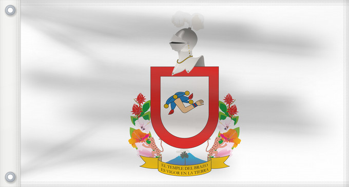 Bandera, con dos ojales metálicos y lado del asta reforzado: Colima