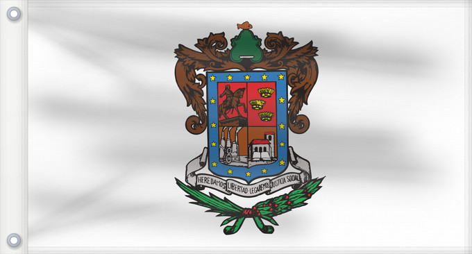 Flagge, mit zwei Metallösen und verstärktem Besatzband: Michoacan Michoacán