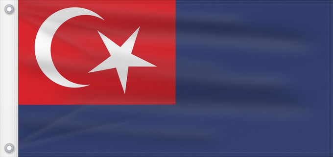 Flagge, mit zwei Metallösen und verstärktem Besatzband: Johor Malaysian state Johor Johor o Johore