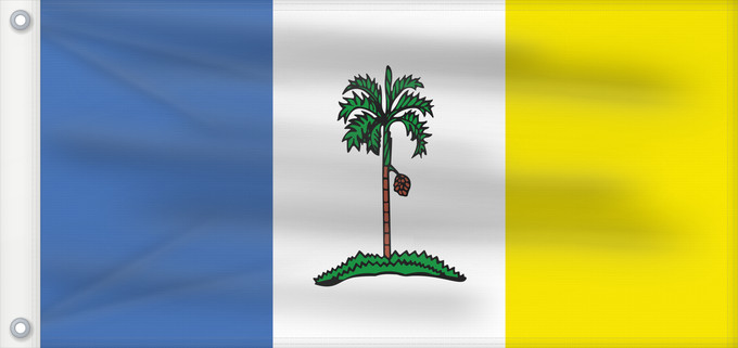 Bandera, con dos ojales metálicos y lado del asta reforzado: Pulau Pinang