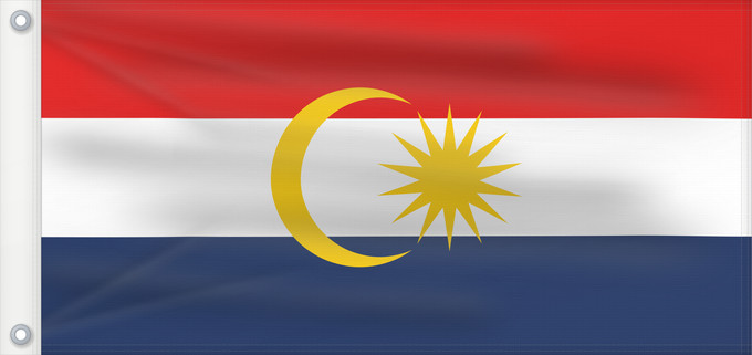 Bandera, con dos ojales metálicos y lado del asta reforzado: Labuan	Labuan, Federal Territory, in Malaysia
