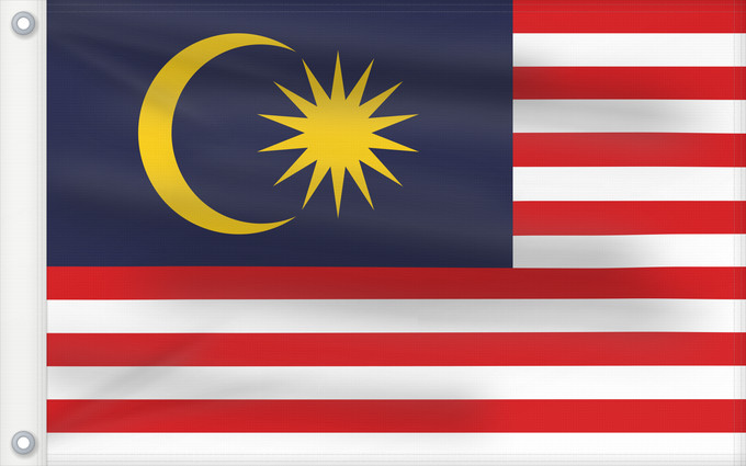Drapeau, avec deux œillets métalliques et guindant renforcé : Malaysia Malaysia – Jalur Gemilang Stripes of Glory Malaisie Malasia علم ماليزيا Malaysia / بنديرا مليسيا Malajzio Malaisia lipp Watawat ng Malaysia Mâ-lòi-sî-â koet-khì 馬来西亜の国旗 ទង់ជាតិម៉ាឡេស៊ី Malaysi ທຸງຊາດມາເລເຊຍ 馬來西亞之國旗 Malaysia – Jalur Gemilang /