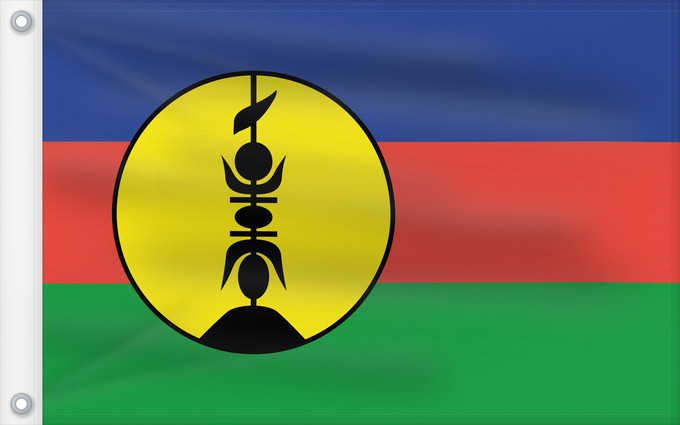 Bandera, con dos ojales metálicos y lado del asta reforzado: FLNKS	Kanak and Socialist National Liberation Front political party	Front de libération nationale kanak et socialiste	Colores Pantone http //www	Neukaledonien	Nuova Caledonia	Front d Alliberament Nacional Canac Socialista