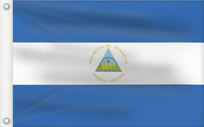 Bandera, con dos ojales metálicos y lado del asta reforzado: Nicaragua La República de Nicaragua Nikaragvo Флаг Никарагуа Nikaragve Nicaraguas