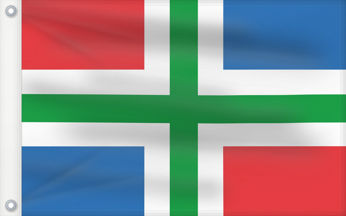 Drapeau, avec deux œillets métalliques et guindant renforcé : Groningen	Province of Groningen, Netherlands	Groningue	Groninga