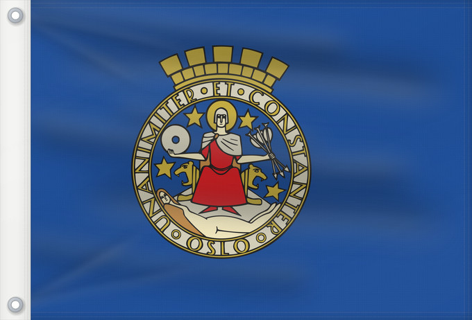 Bandera, con dos ojales metálicos y lado del asta reforzado: Oslo