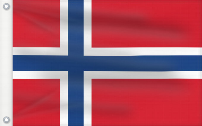 Bandera, con dos ojales metálicos y lado del asta reforzado: Norway	Norvège	Noruega	Norwegen	Norvegia	Noorwegen	Norwegii	علم النرويج	Сцяг Нарвегіі	Banniel Norvegia	Norska	Norwy	Norges	Norvegio	Norjan	Noregs	Norveške	Norski fáninn	노르웨이의 국기	Norvegiae	Norges flagg	Det norske flagget	Þjóðfáni Noregs	Norgga leavga	Прапо