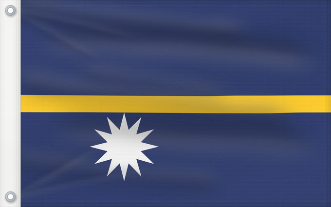 Flag, with two metal eyelets and reinforced hoist: Nauru	The national flag of Nauru	La bandera nacional de Nauru	Nazionale di Nauru	A bandeira nacional de Nauru	Σημαία του Ναουρού	La nacia flago de Nauro	Nauru lipp	Naurun	דגל נאורו	Знаме на Науру	Anidenin Naoero	Флаг Науру	Nauru leavga	Nauruja	Naurus	Naur