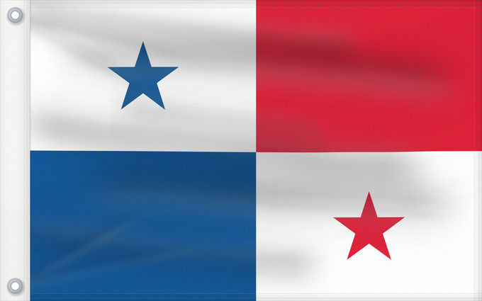 Bandera, con dos ojales metálicos y lado del asta reforzado: Panama	Panamá	Panamy	علم پَنما	Paname	Da Panamas	Panamo	Флаг Панамы