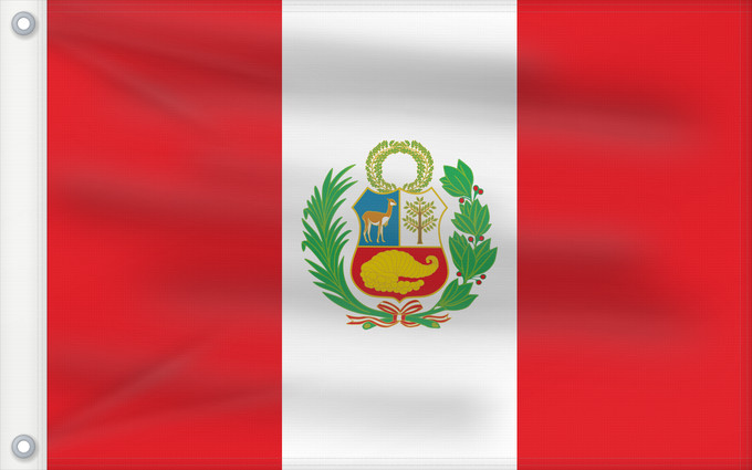Drapeau, avec deux œillets métalliques et guindant renforcé : Peru	Pérou	Perú	Perù	Piruw wiphala	Perus	Piruwpa unanchan