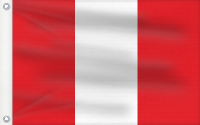 Drapeau, avec deux œillets métalliques et guindant renforcé : Peru	Pérou	Perú	Perù	Piruw wiphala	Perus	Piruwpa unanchan	Флаг Перу