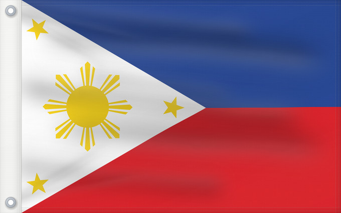 Drapeau, avec deux œillets métalliques et guindant renforcé : Philippines	The national flag of the Philippines	Filipinas	Philippinen	Filippine	Filipijnen	علم فلبين	An nasyunal na bandera kan Filipinas	ফিলিপাইনের জাতীয় পতাকা	Ang nasodnong bandera sa Pilipinas	La nacia flago de la Filipinoj	Wagayway ti Filipinas	フィリピ