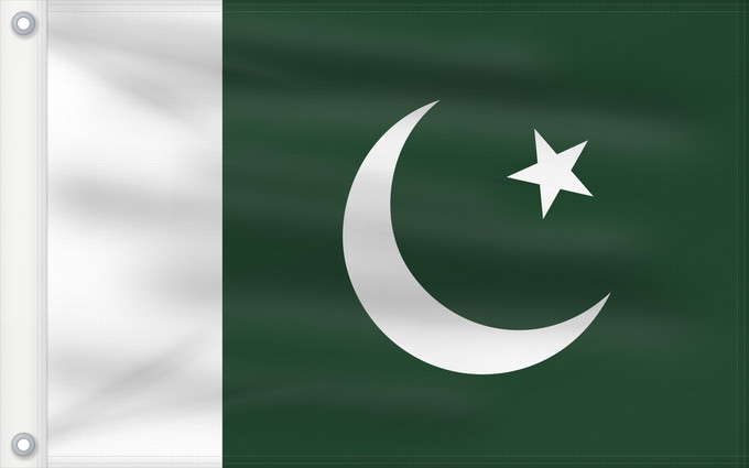 Flag, with two metal eyelets and reinforced hoist: Pakistan	 Pakistan	Pakistán	Paquistão	علم باكستان	পাকিস্তানের জাতীয় পতাকা	পাকিস্তানর ফিরালহান	Pakistano	पाकिस्तान का ध्वज	ପାକିସ୍ତାନୀ ଝଣ୍ଡା	ਪਾਕਿਸਤਾਨ ਦਾ ਕੌਮੀ ਝੰਡਾ	د پاکستان بيرغ	Флаг Пакистана	Pakistana	பாக்கித்தான் கொடி	Прапор Пакистану	پاکستان کا پرچم