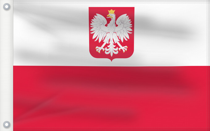 Drapeau, avec deux œillets métalliques et guindant renforcé : Poland Poland Pologne Polonia Polen