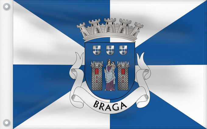 Flag, with two metal eyelets and reinforced hoist: Braga